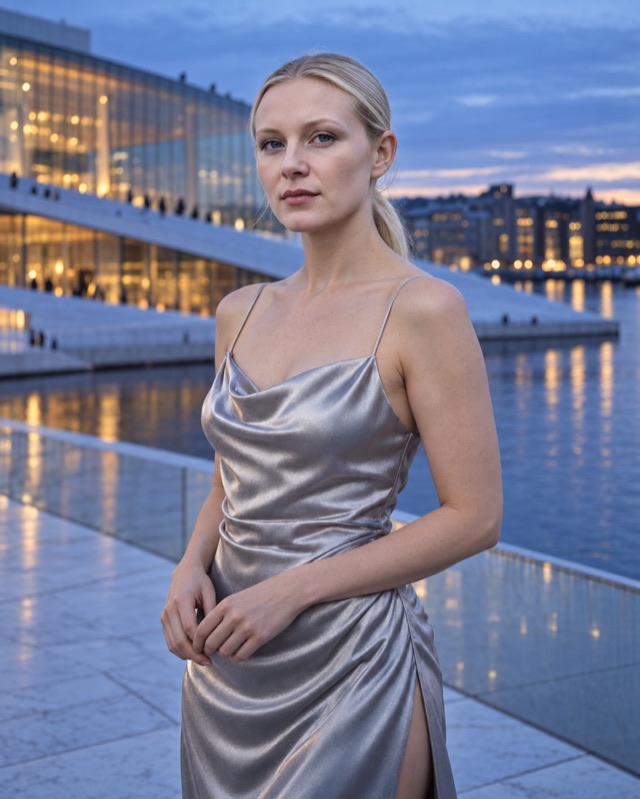 Ingrid Larsen, fictional AI character in an editorial portrait